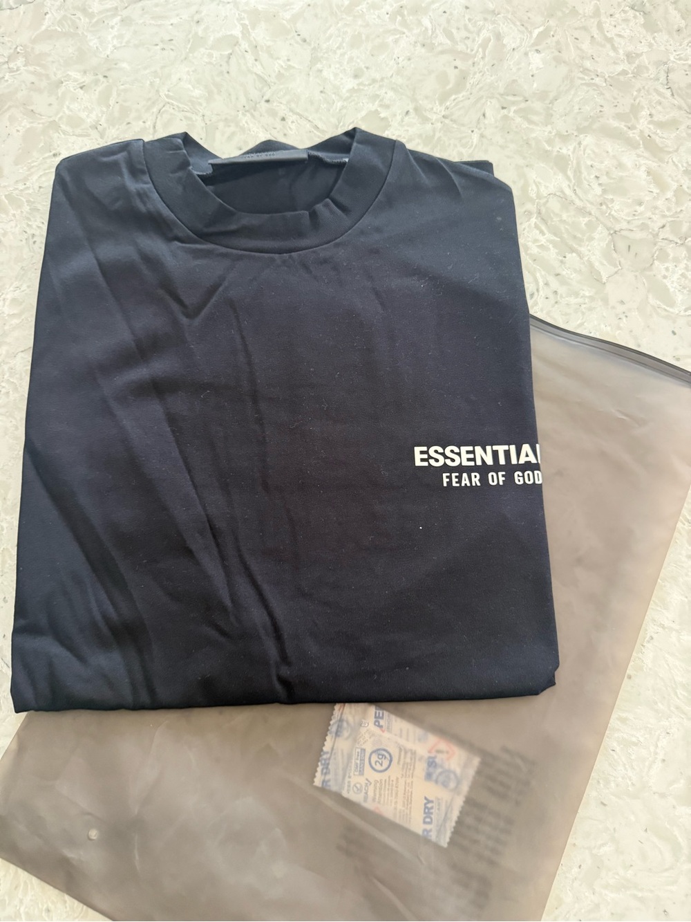 Fear of God ESSENTIALS Black Short Sleeve Logo Tee